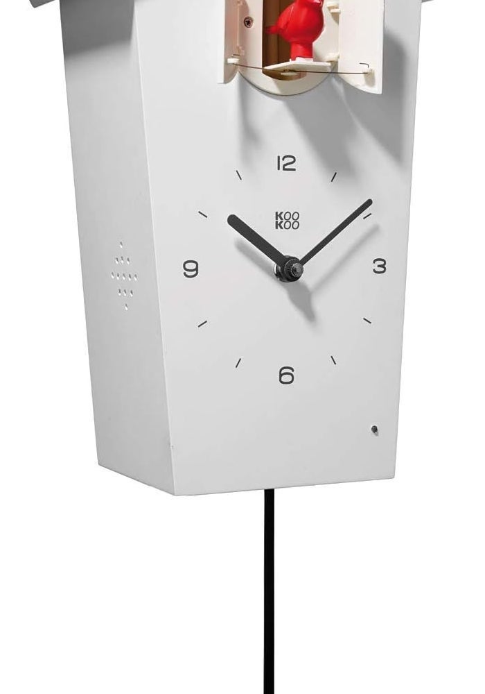 KOOKOO BirdHouse Modern Cuckoo Clock with 12 Natural Bird Voices - White - Image 2